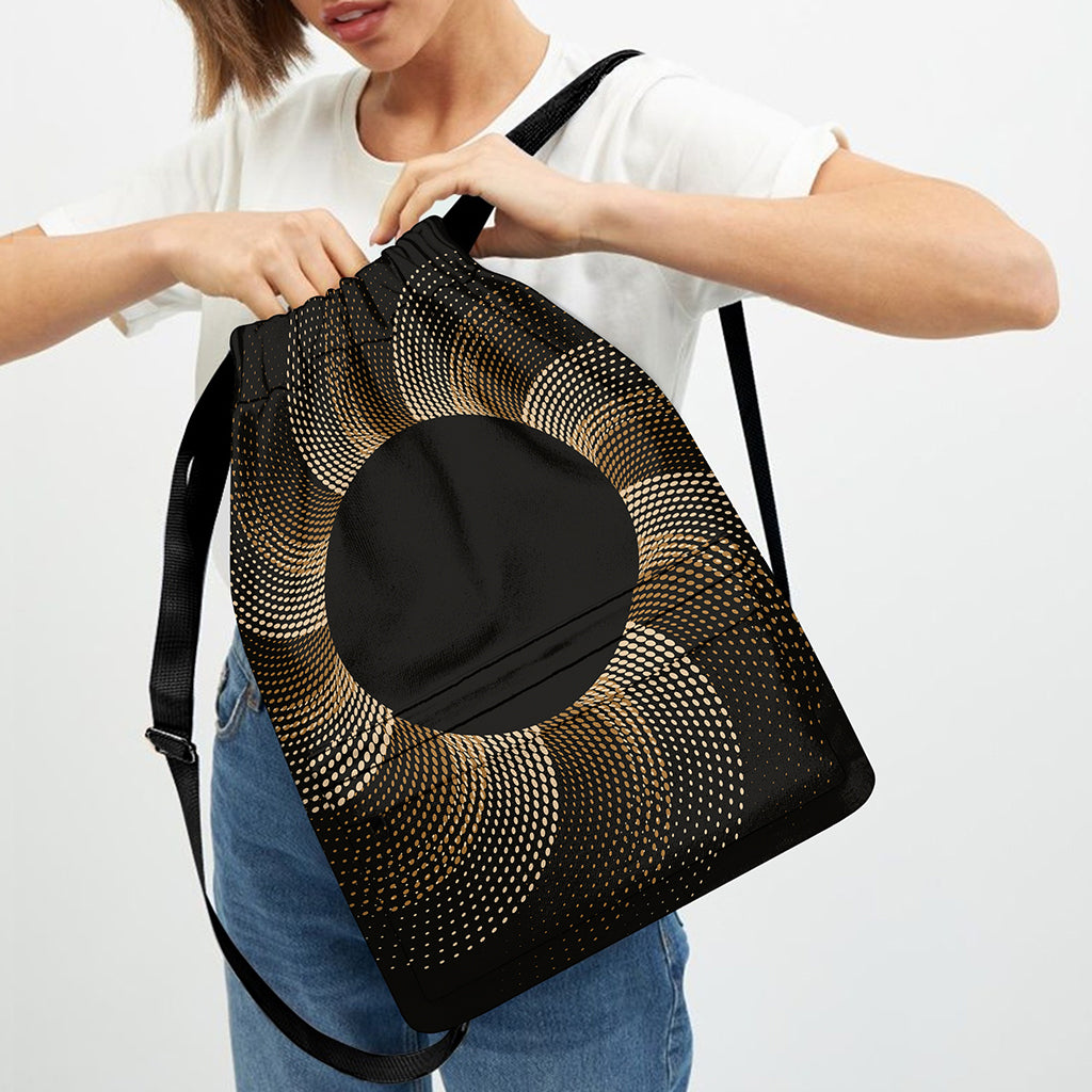 Halftone Dot Sun Print Drawstring Backpack