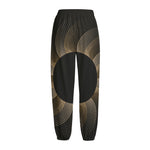 Halftone Dot Sun Print Fleece Lined Knit Pants