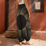 Halftone Dot Sun Print Harem Pants