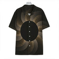 Halftone Dot Sun Print Hawaiian Shirt