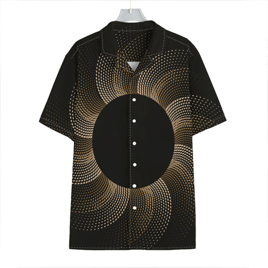 Halftone Dot Sun Print Hawaiian Shirt