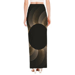 Halftone Dot Sun Print High Slit Maxi Skirt