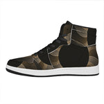 Halftone Dot Sun Print High Top Leather Sneakers