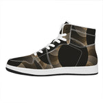 Halftone Dot Sun Print High Top Leather Sneakers