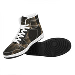 Halftone Dot Sun Print High Top Leather Sneakers