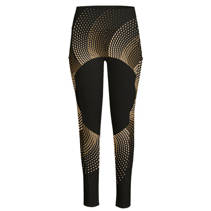 Halftone Dot Sun Print High-Waisted Pocket Leggings