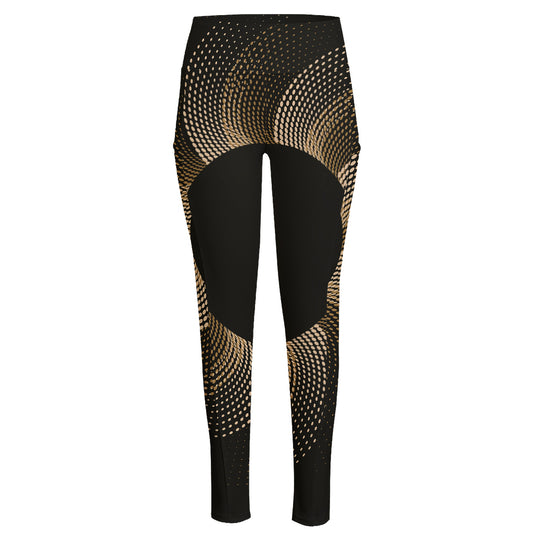 Halftone Dot Sun Print High-Waisted Pocket Leggings