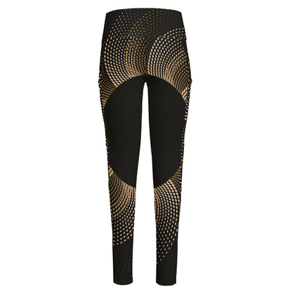 Halftone Dot Sun Print High-Waisted Pocket Leggings