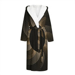 Halftone Dot Sun Print Hooded Bathrobe