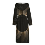 Halftone Dot Sun Print Hooded Bathrobe