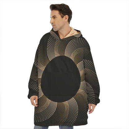 Halftone Dot Sun Print Hoodie Blanket