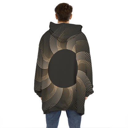 Halftone Dot Sun Print Hoodie Blanket