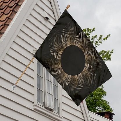 Halftone Dot Sun Print House Flag