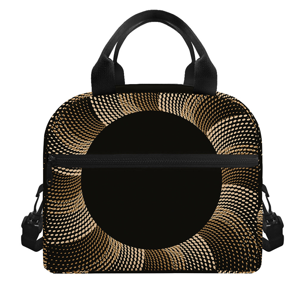Halftone Dot Sun Print Insulated Lunch Bag