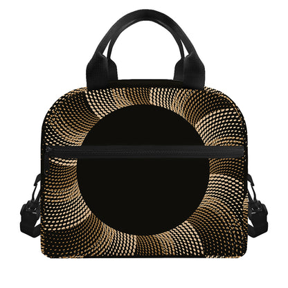 Halftone Dot Sun Print Insulated Lunch Bag
