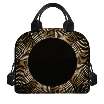 Halftone Dot Sun Print Insulated Lunch Bag