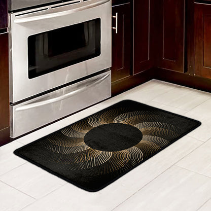 Halftone Dot Sun Print Kitchen Mat