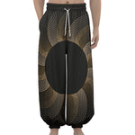 Halftone Dot Sun Print Lantern Pants
