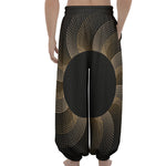 Halftone Dot Sun Print Lantern Pants