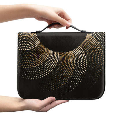 Halftone Dot Sun Print Leather Bible Cover