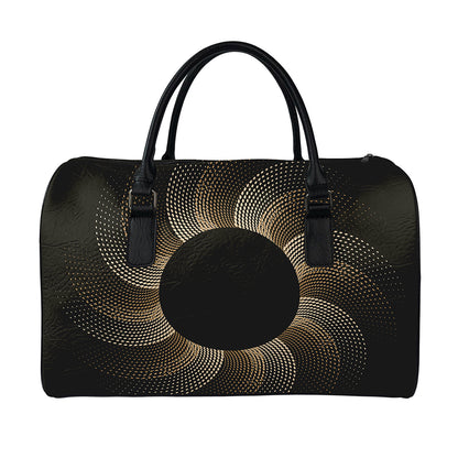 Halftone Dot Sun Print Leather Duffle Bag