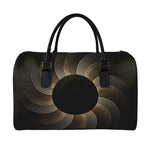 Halftone Dot Sun Print Leather Duffle Bag