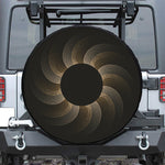 Halftone Dot Sun Print Leather Spare Tire Cover
