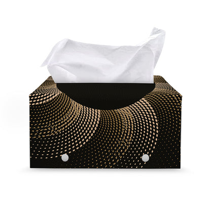 Halftone Dot Sun Print Leather Tissue Box Cover
