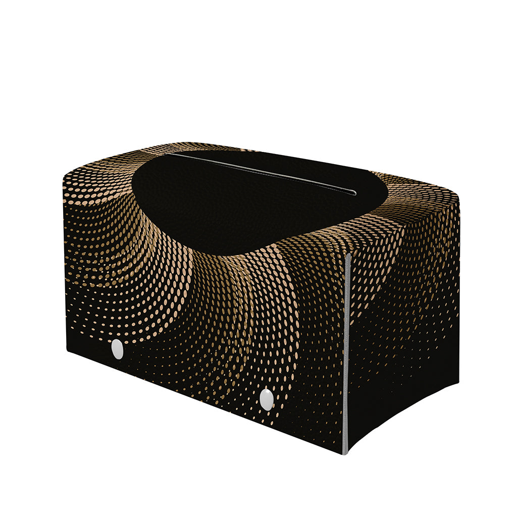 Halftone Dot Sun Print Leather Tissue Box Cover