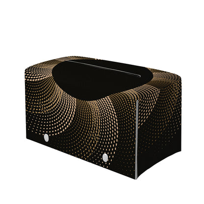 Halftone Dot Sun Print Leather Tissue Box Cover
