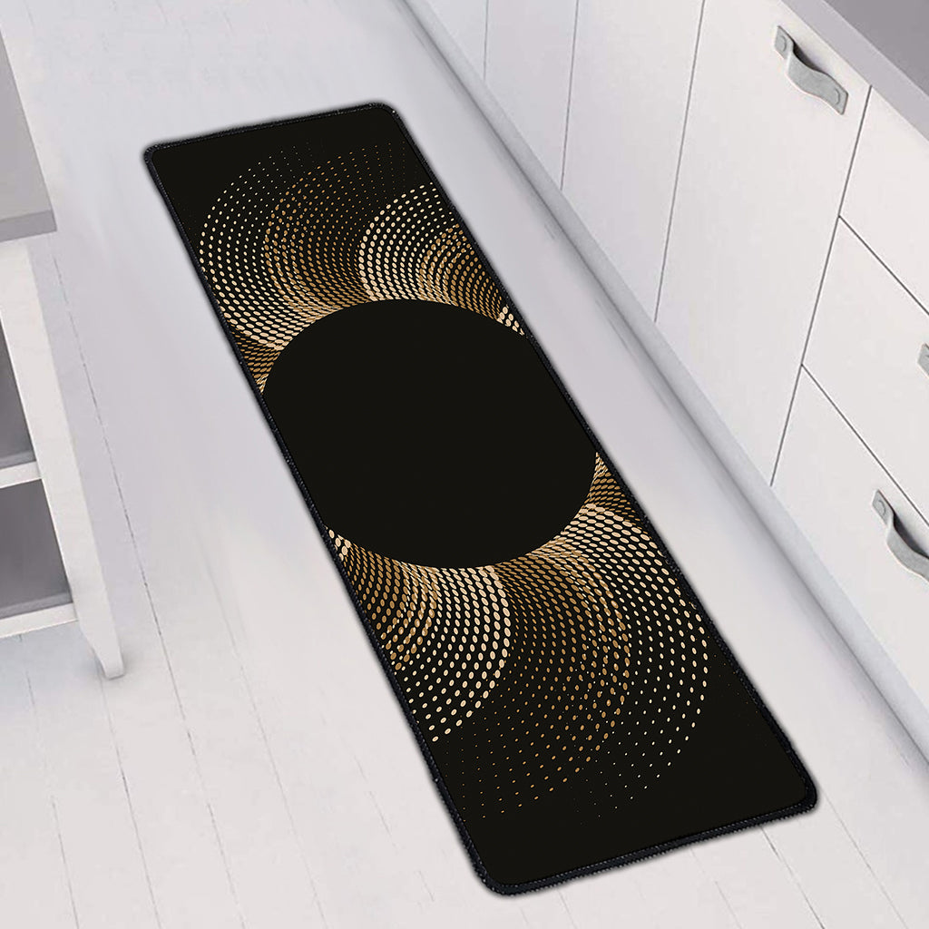 Halftone Dot Sun Print Long Kitchen Mat