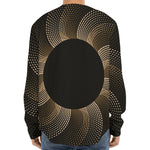 Halftone Dot Sun Print Long Sleeve Baseball Jersey