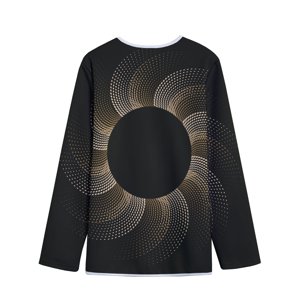 Halftone Dot Sun Print Long Sleeve Short Coat