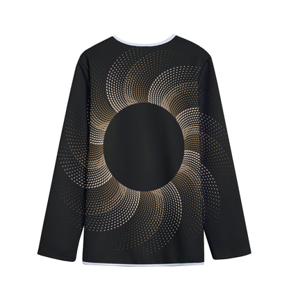 Halftone Dot Sun Print Long Sleeve Short Coat