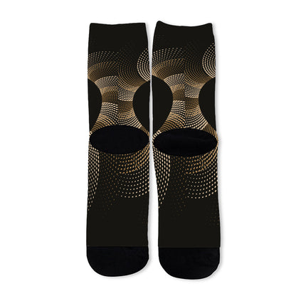 Halftone Dot Sun Print Long Socks