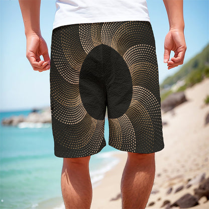Halftone Dot Sun Print Men's Cargo Shorts