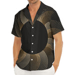Halftone Dot Sun Print Men's Deep V-Neck Shirt