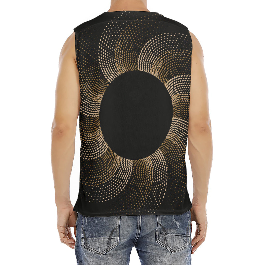 Halftone Dot Sun Print Men's Fitness Tank Top