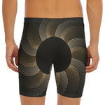 Halftone Dot Sun Print Men's Long Boxer Briefs