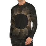 Halftone Dot Sun Print Men's Long Sleeve Rash Guard