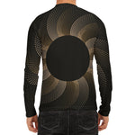 Halftone Dot Sun Print Men's Long Sleeve Rash Guard