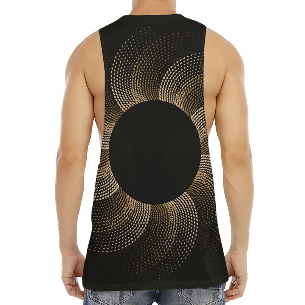 Halftone Dot Sun Print Men's Muscle Tank Top