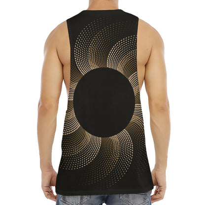 Halftone Dot Sun Print Men's Muscle Tank Top