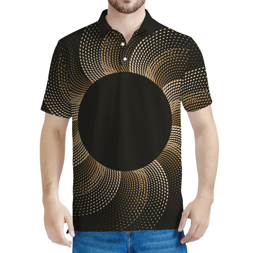 Halftone Dot Sun Print Men's Polo Shirt