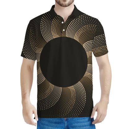 Halftone Dot Sun Print Men's Polo Shirt