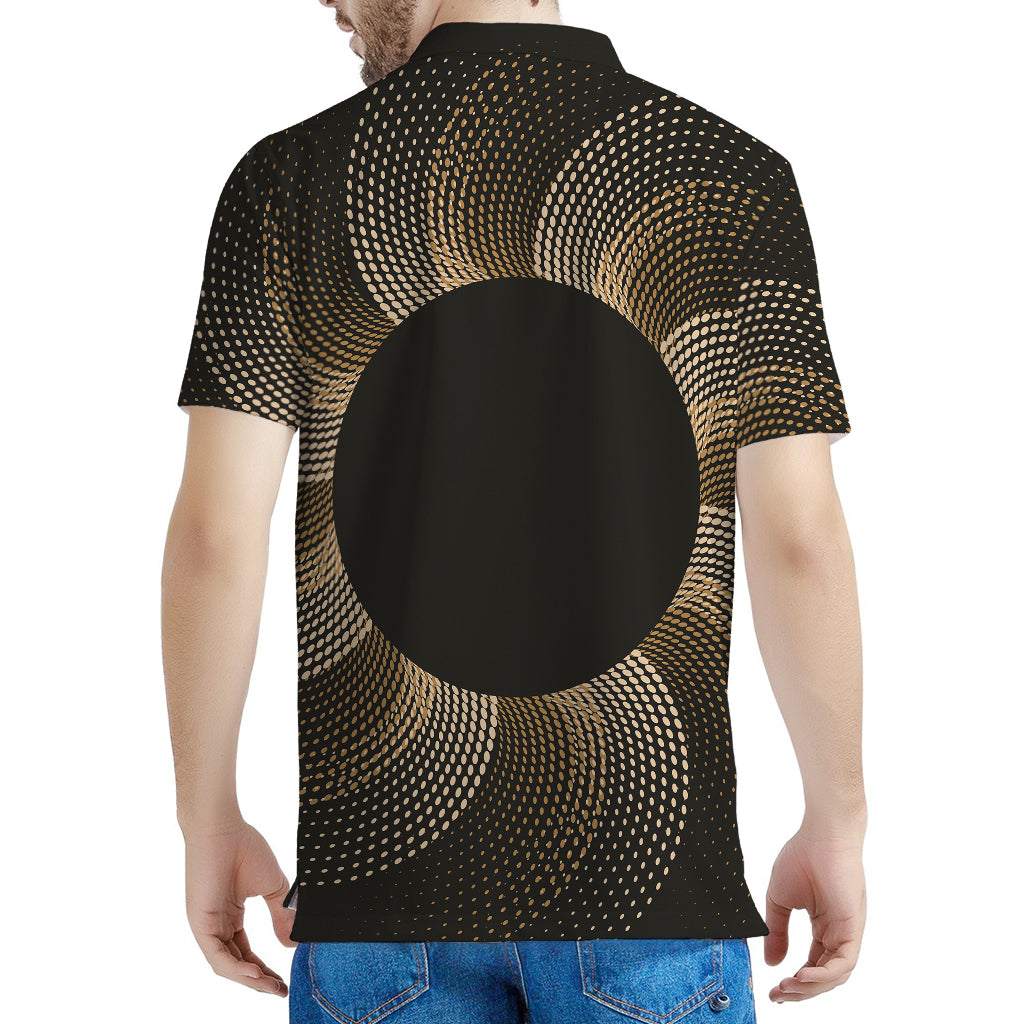 Halftone Dot Sun Print Men's Polo Shirt