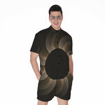 Halftone Dot Sun Print Men's Rompers