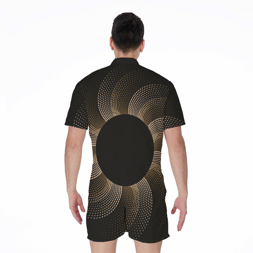 Halftone Dot Sun Print Men's Rompers