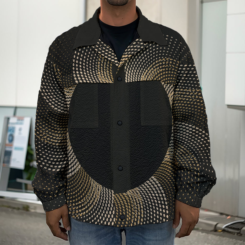 Halftone Dot Sun Print Men's Shirt Jacket