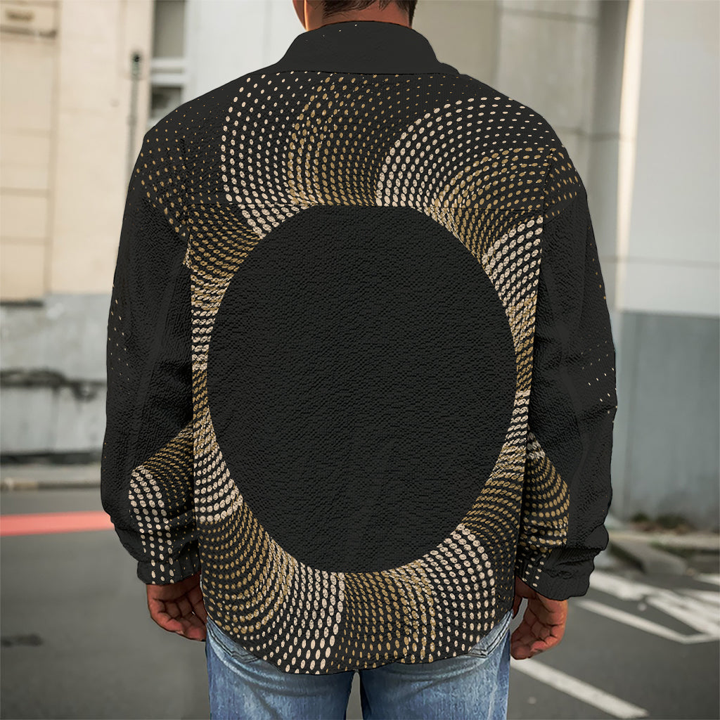 Halftone Dot Sun Print Men's Shirt Jacket